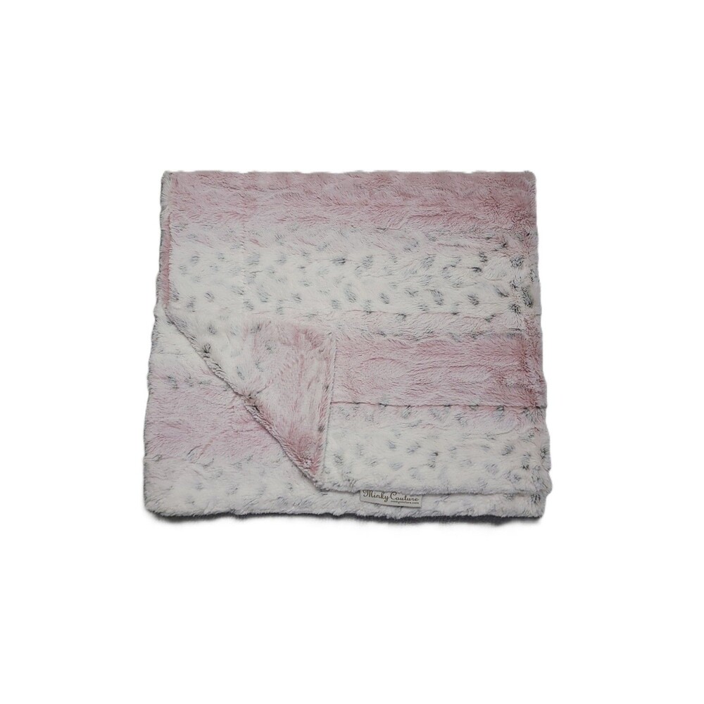 Minky Couture Ultra Soft Baby Blanket 36x30 Pink Striped Animal Print